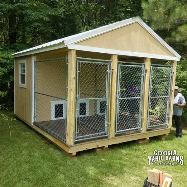 Dog Kennel with wire-protected windows
